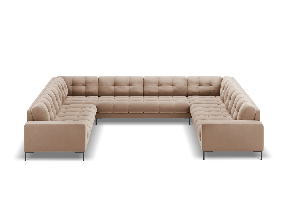 Poze Coltar 9 locuri Bali velvet/picioare negre – L327 x l256 x h75