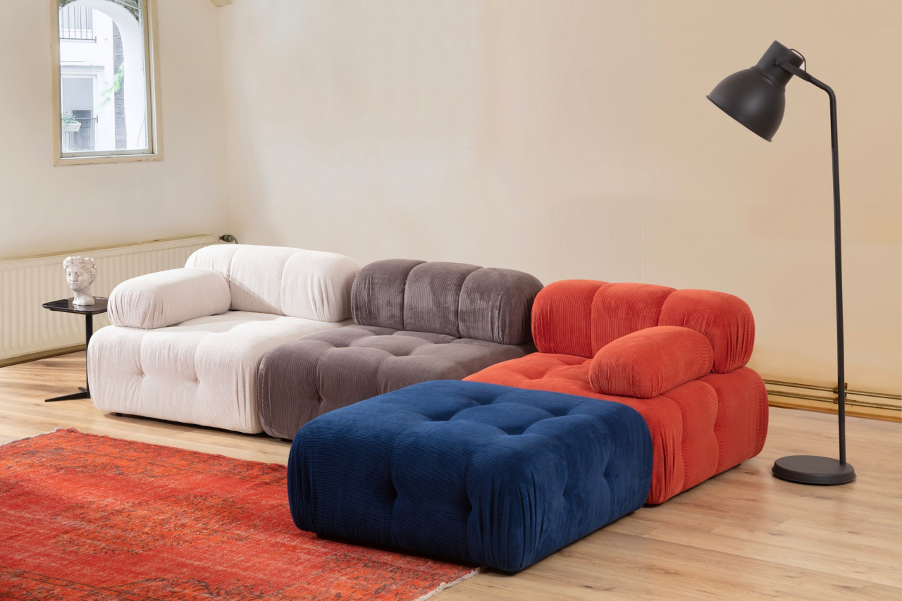 Poze Coltar Doblo cu taburet ( L1-O1-1R-Pouffe) multicolor