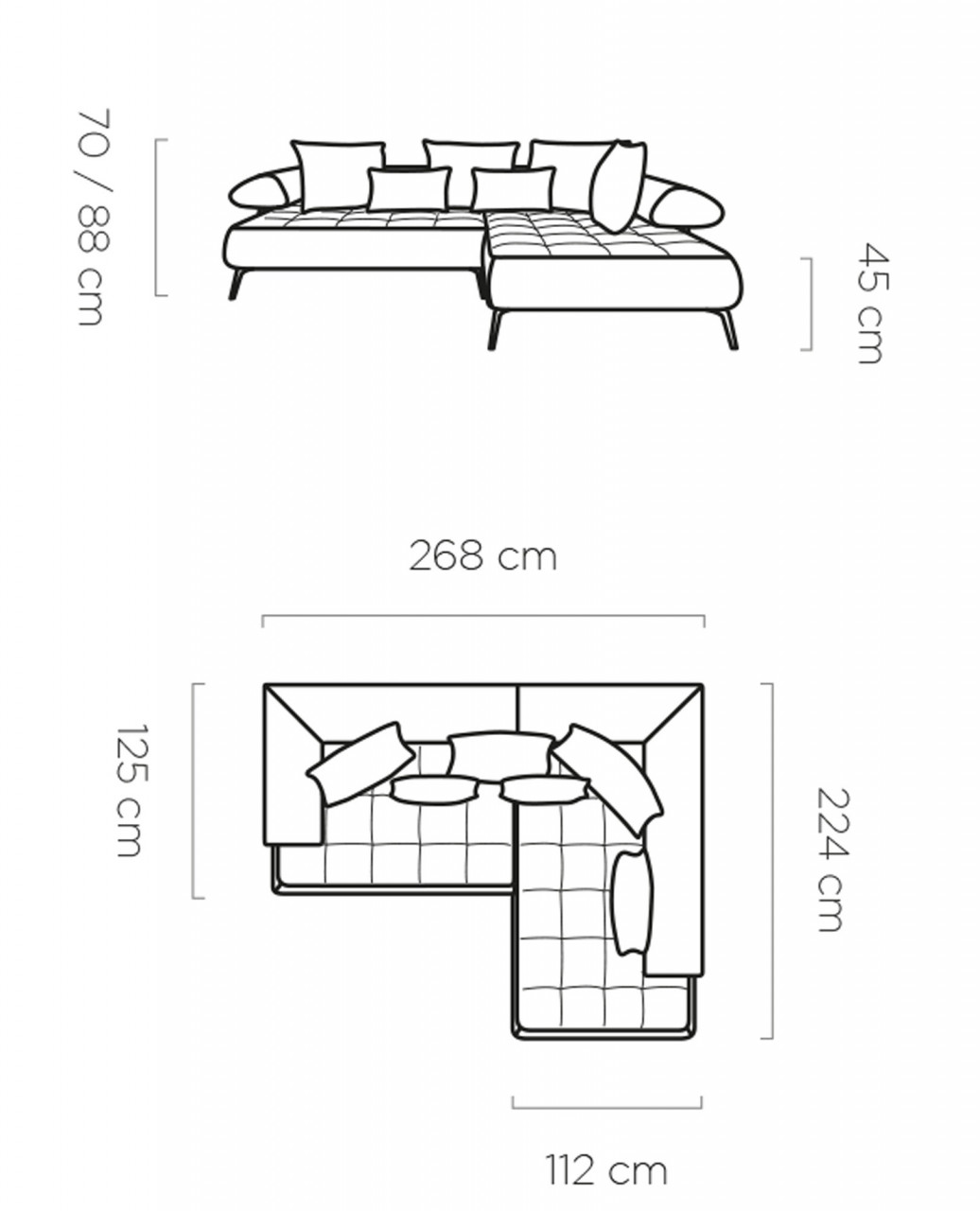 Poze Coltar extensibil Seledo L - L268 x l224 x h88 cm