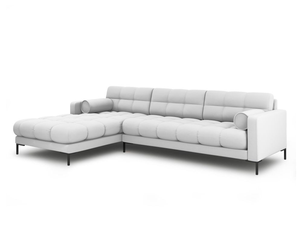 Poze Coltar tapitat Bali 5 locuri stofa/picioare negre – L293 x l185 x h75