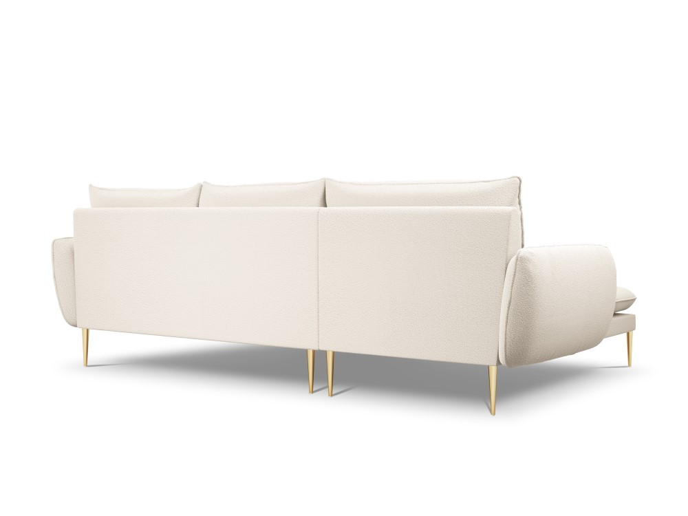 Poze Coltar tapitat Vienna 5 locuri plusat/picioare gold – L255 x l170 x h95