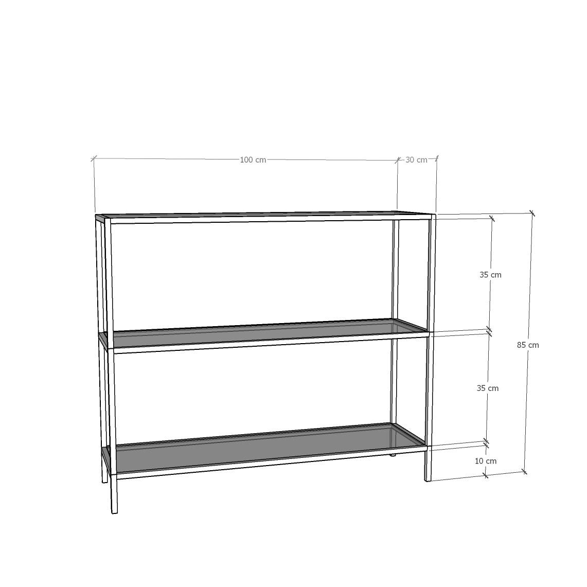 Poze Consola D100 sticla+metal L100 cm - H85 cm