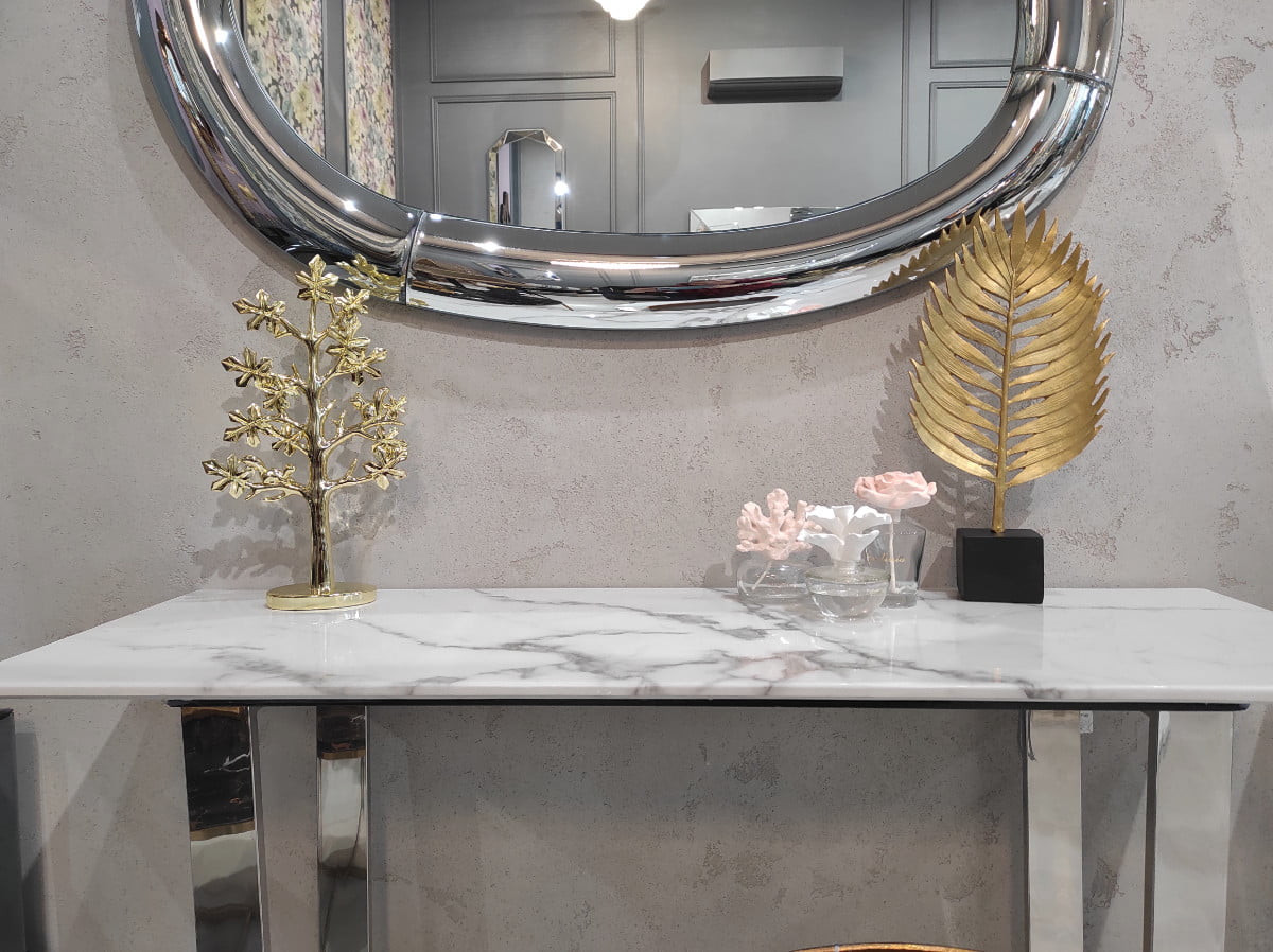 Poze Consola Madera marble silver – H76 cm