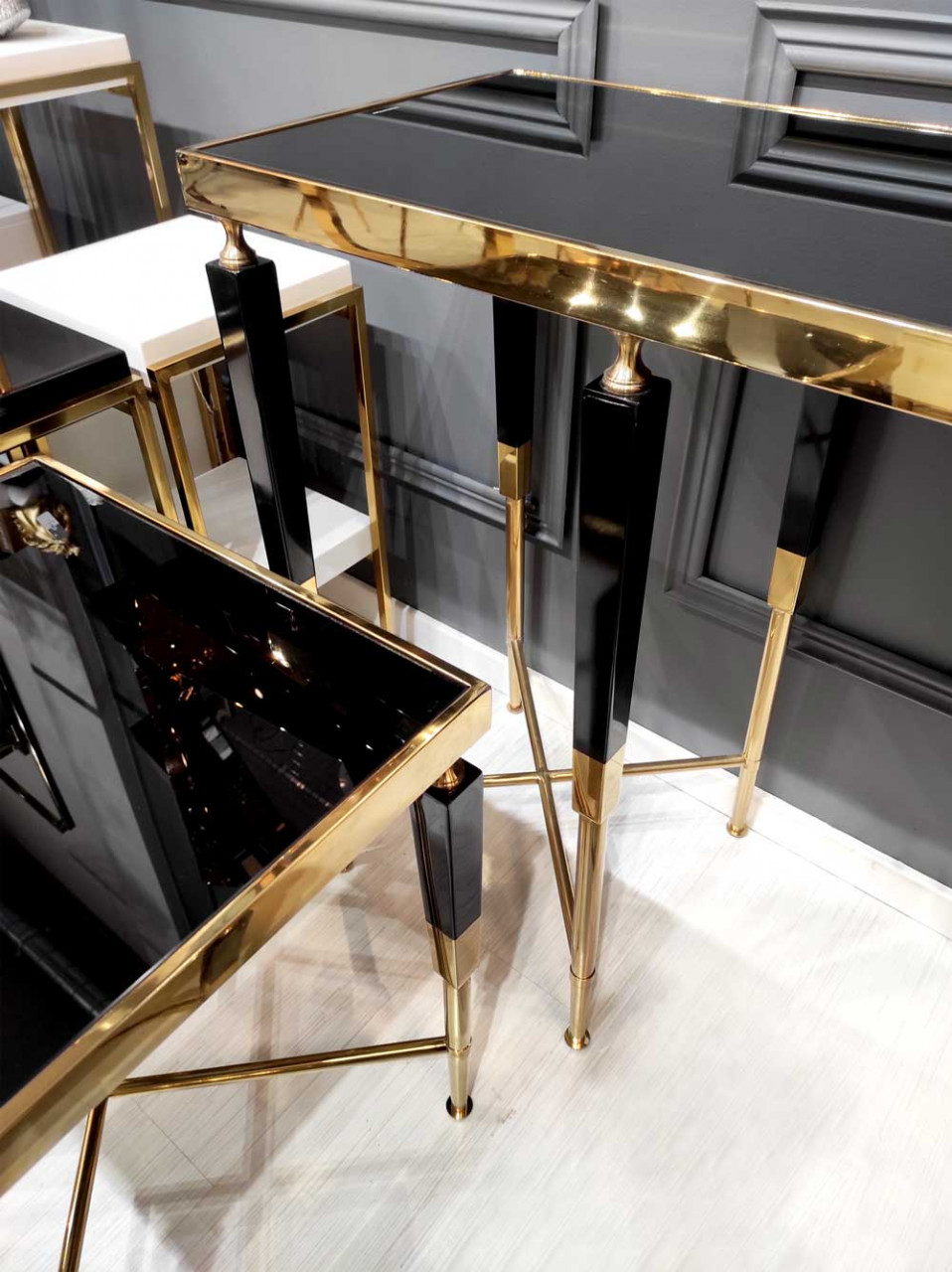 Poze Consola Monaco negru/gold – H85 cm