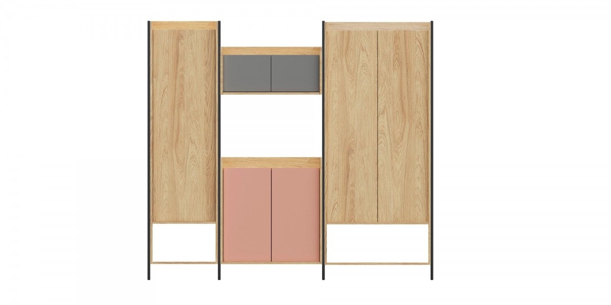 Poze Corp depozitare modular Mobius 1D natur/gri – H83 cm