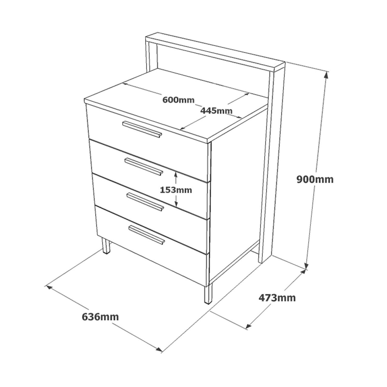 Poze Dulap HM6 - CG MDF L63,6 cm - H90 cm