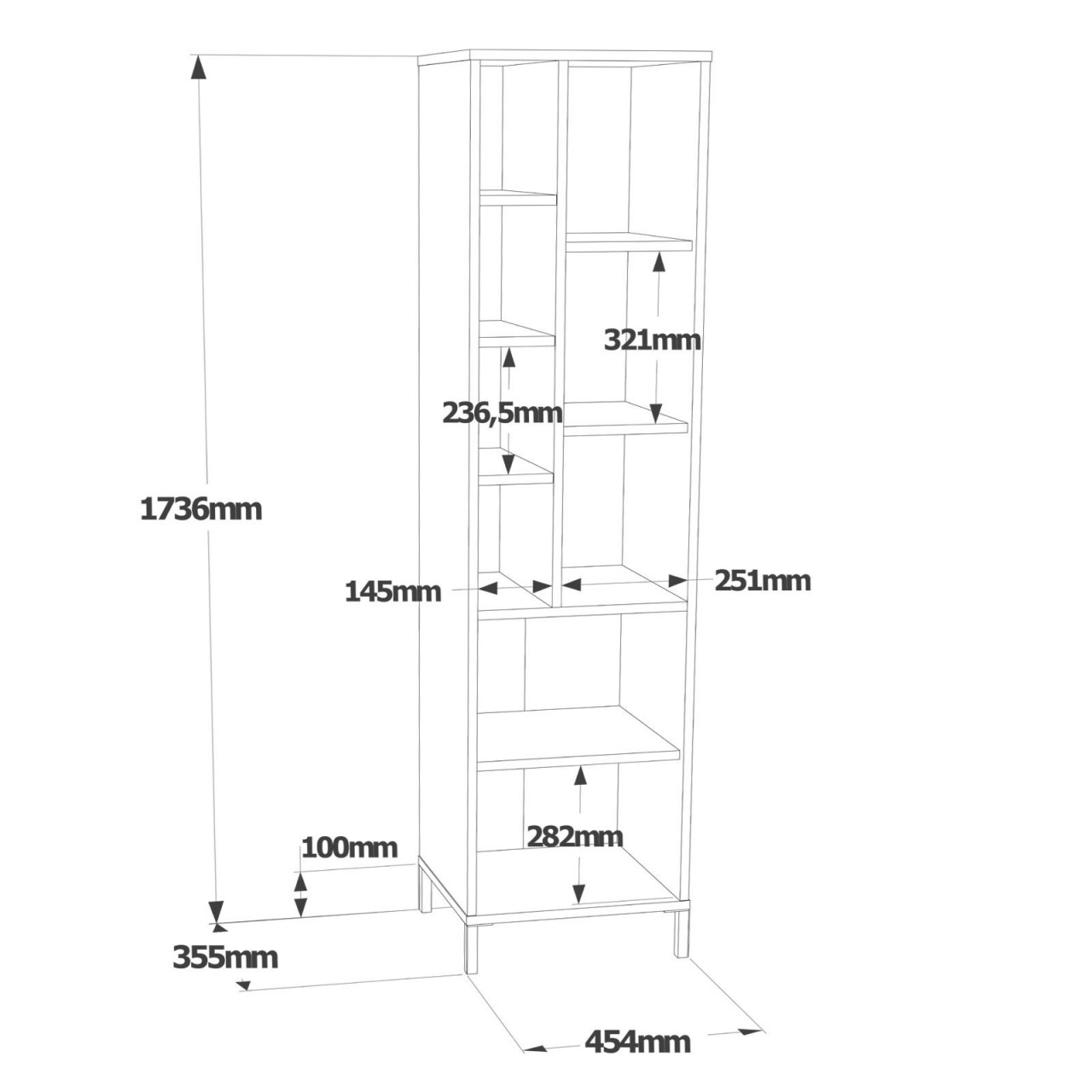 Poze Dulap MDF baie VI2-W alb L45 cm - H173,6 cm