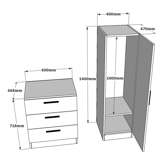 Poze Dulap MDF multifunctional CC6-AW L100 cm - H140 cm
