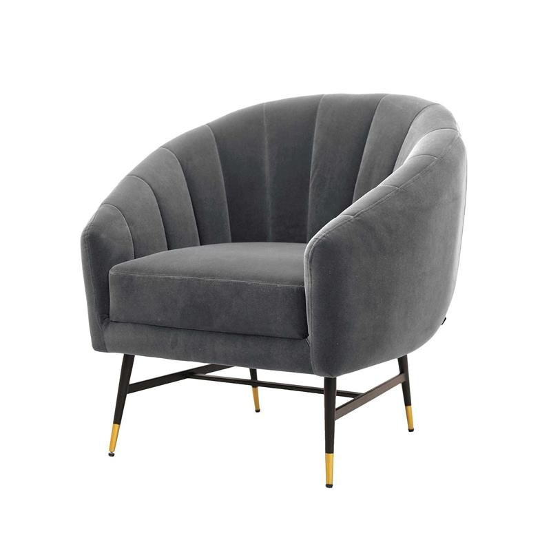 Fotoliu britney velvet gri - h78 cm