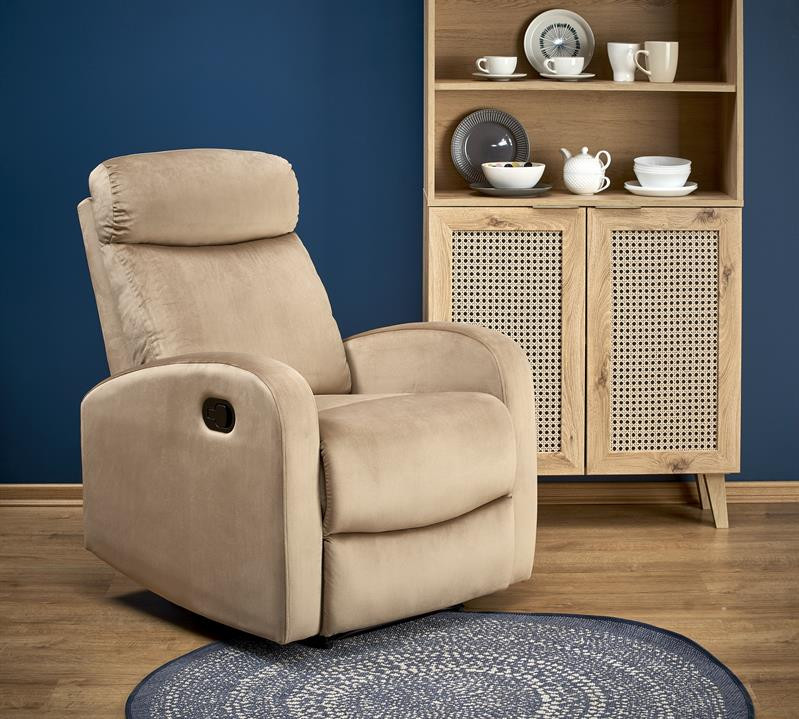 Poze Fotoliu recliner Semir velvet bej - H108 cm