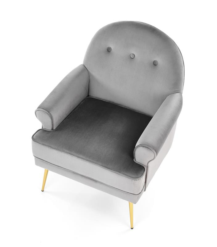 Poze Fotoliu Santi velvet gri/gold - H88 cm