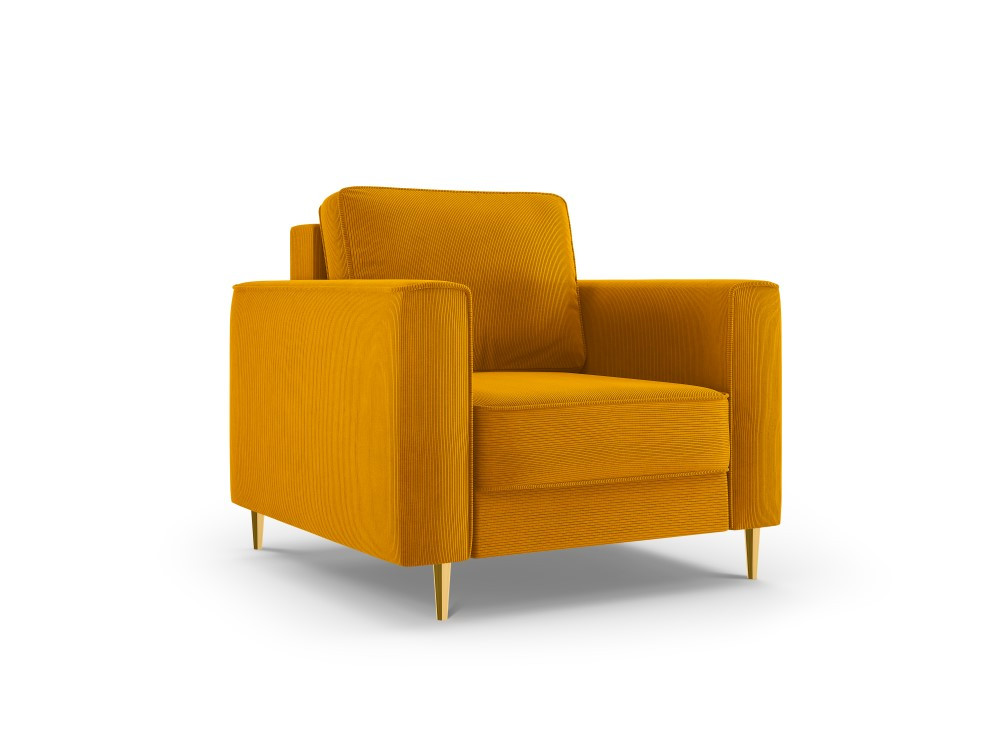 Poze Fotoliu tapitat Fano velvet/picioare gold – L98 x l97 x h88 cm