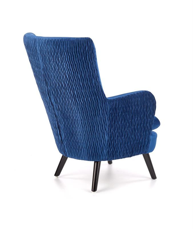 Poze Fotoliu tapitat Ravel Velvet albastru – H100 cm