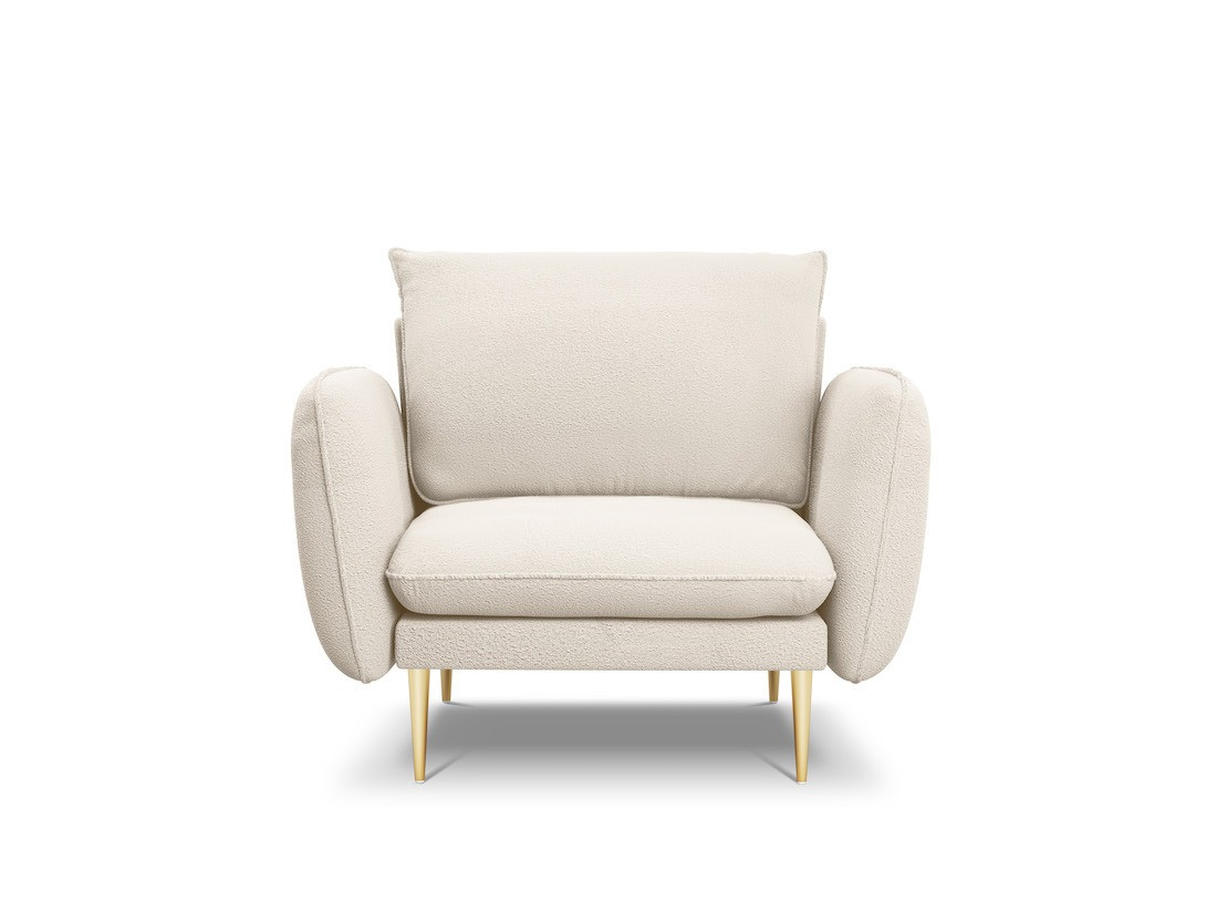 Poze Fotoliu tapitat Vienna plusat/picioare gold – L95 x l92 x h95 cm