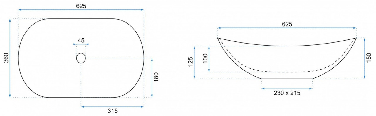 Poze Lavoar Royal Gold Edge ceramica sanitara - 62,5 cm