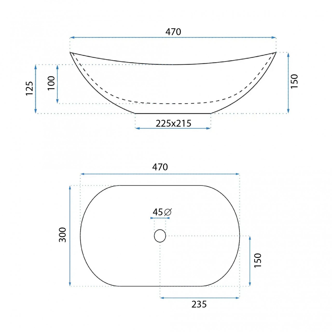 Poze Lavoar Royal mini negru/alb