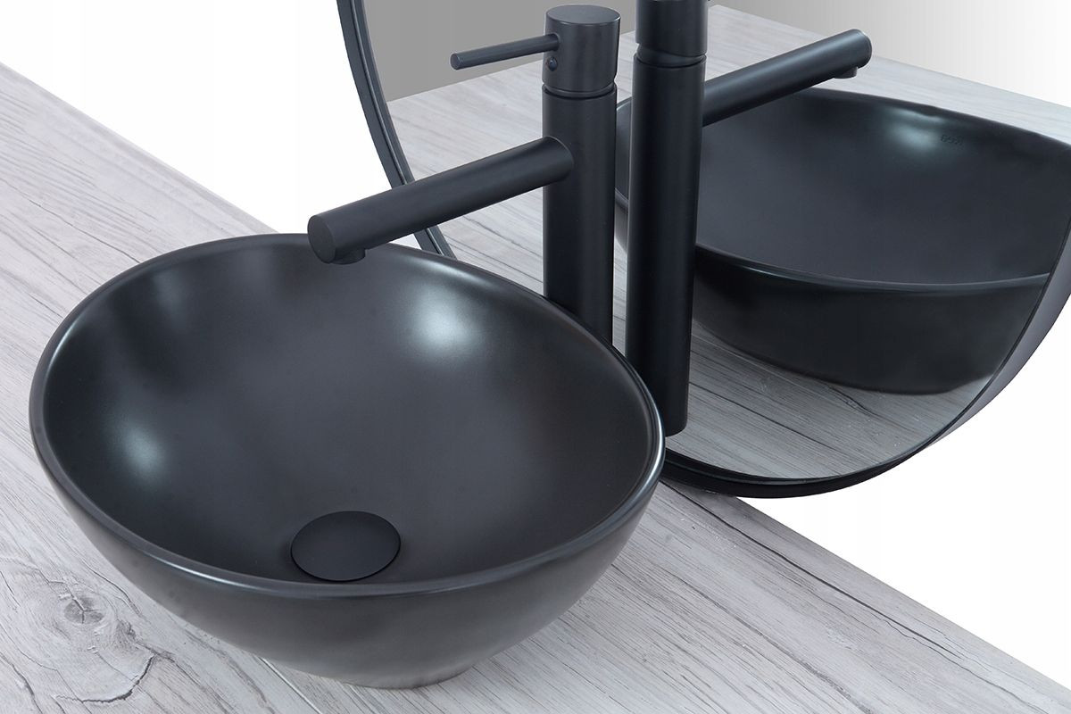 Poze Lavoar Sofia negru mat ceramica sanitara – 41 cm
