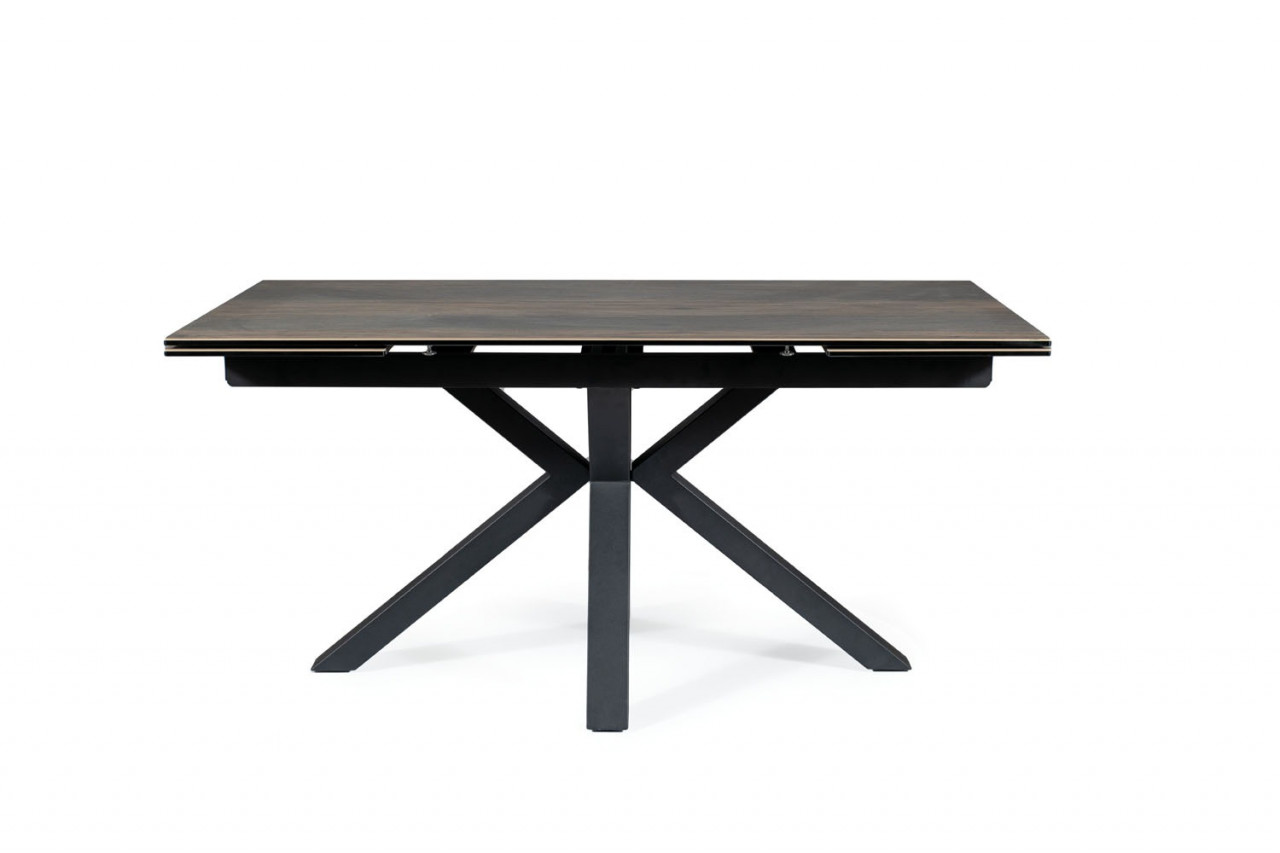Poze Masa extensibila Columbus Ceramic maro/negru mat - L160-240 cm