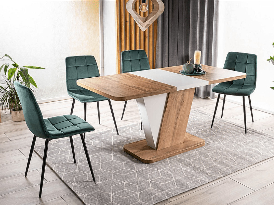 Poze Masa extensibila Crocus Alb/Stejar – L120-160 cm