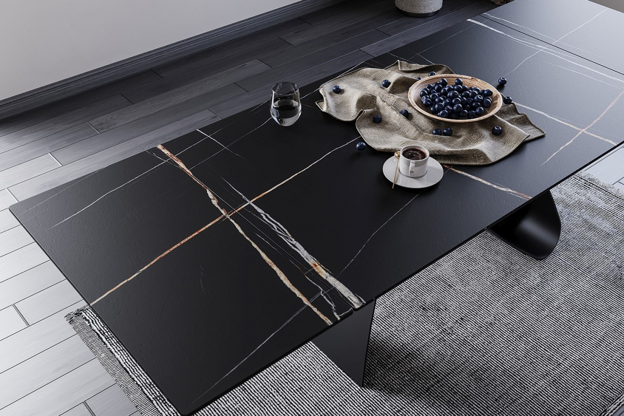 Poze Masa extensibila Diuna Ceramic negru mat - L160-240 cm