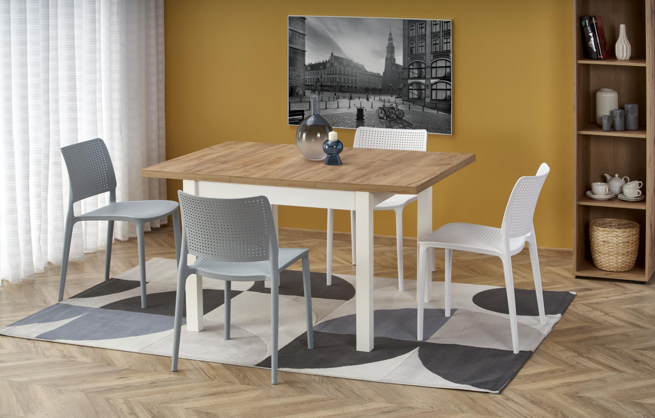 Poze Masa patrata Tiago extensibila L90-125 cm stejar craft/alb