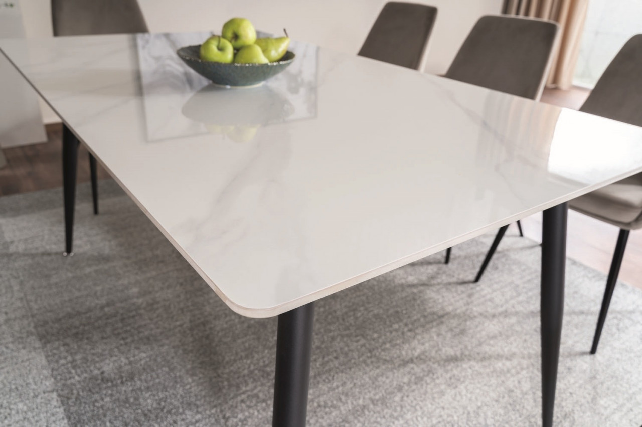 Poze Masa Rion marmura alba/negru mat – L160xl90xh76 cm
