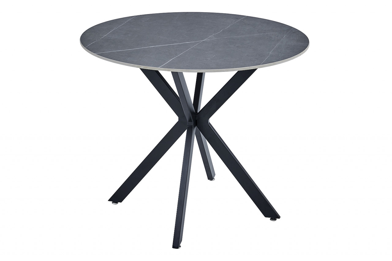 Poze Masa rotunda Talia marmura gri/negru - ø90 / h75 cm