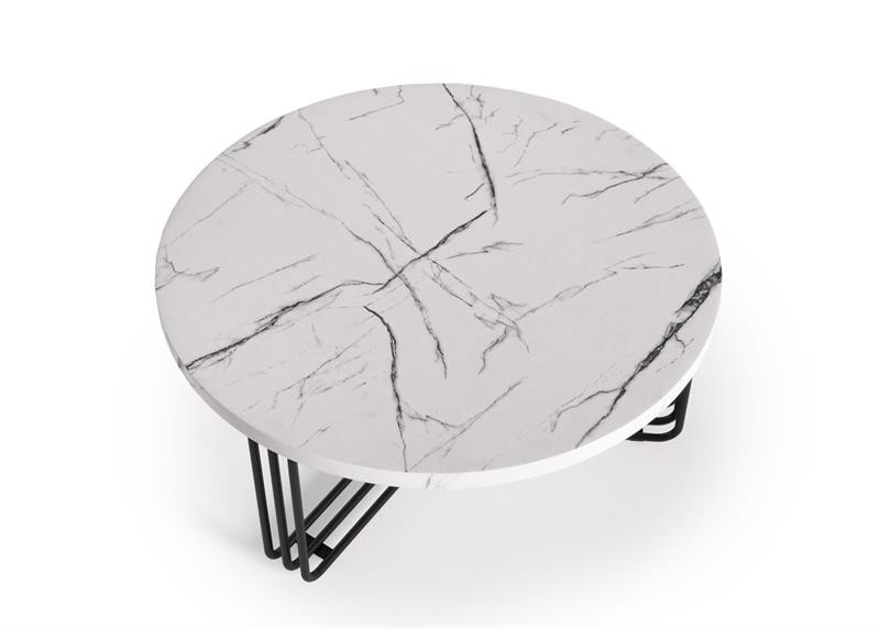 Poze Masuta cafea Antica marble alba – H36 cm