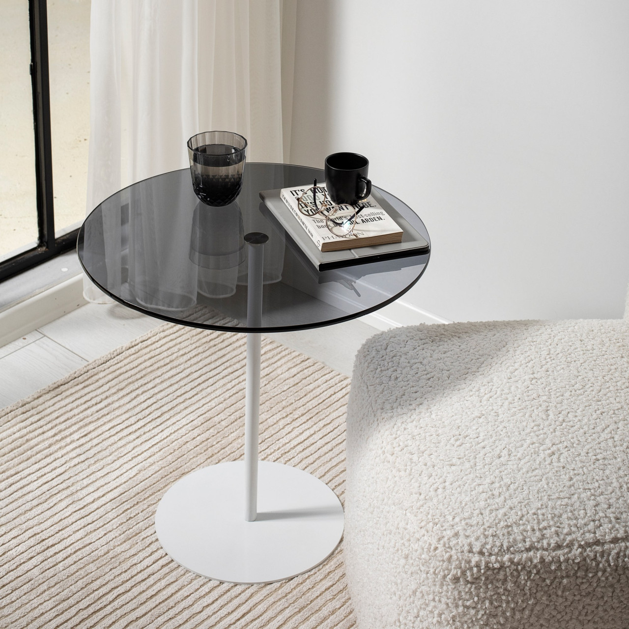 Poze Masuta de cafea Chill-Out alb / fumuriu