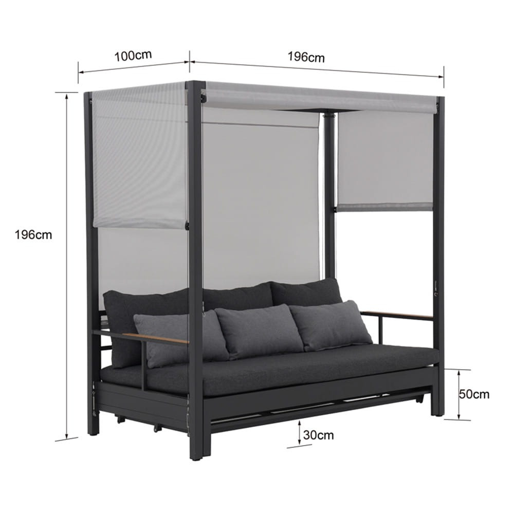 Poze Pat de gradina extensibil Duisburg antracit L196 cm