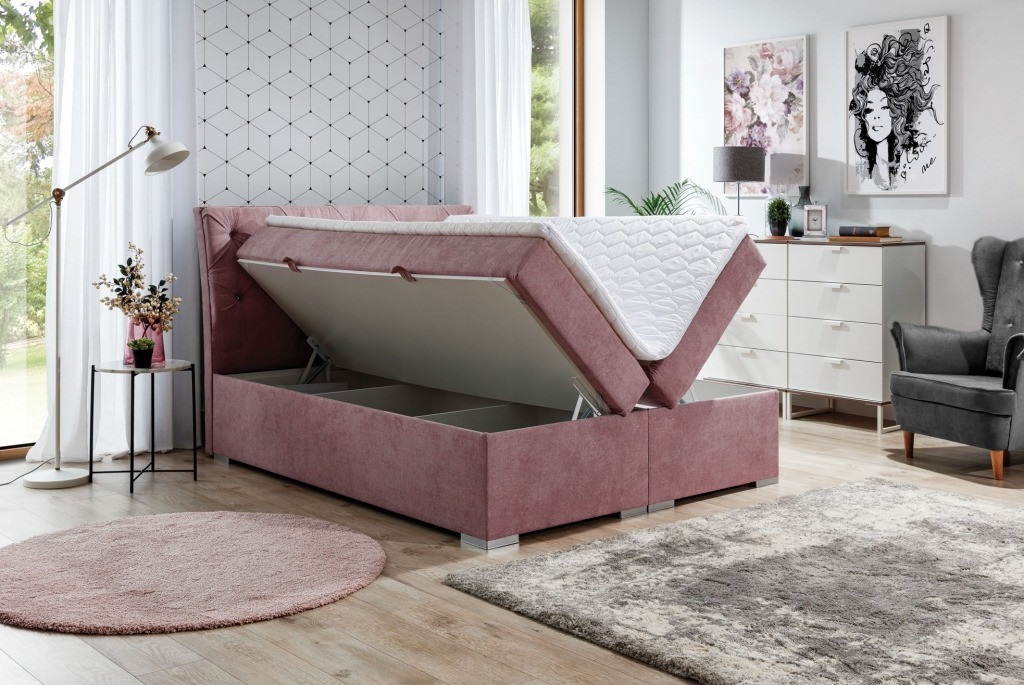 Poze Pat tapitat boxspring Balvin – 180/200 cm