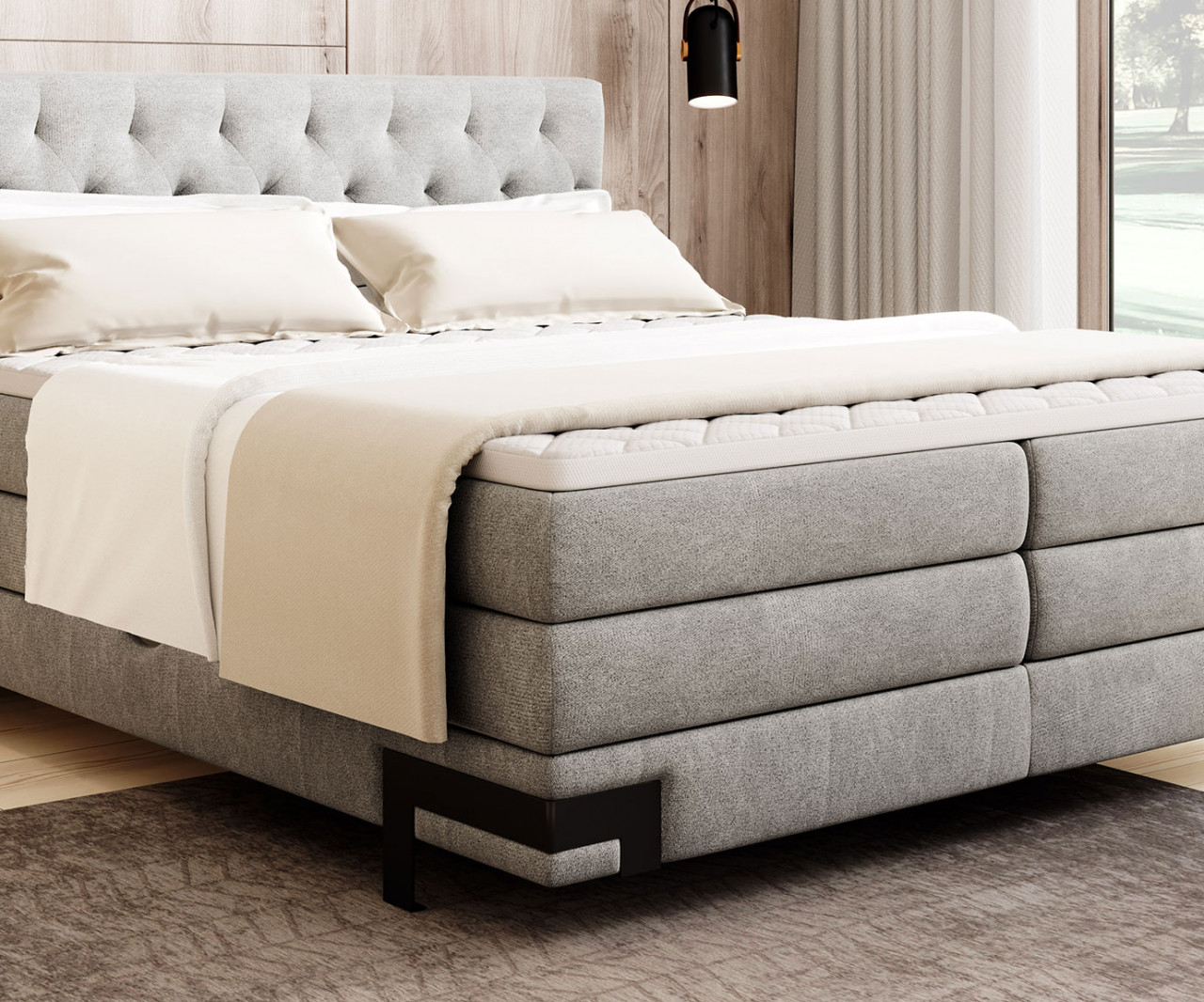 Poze Pat tapitat boxspring Godin 180x200 cm