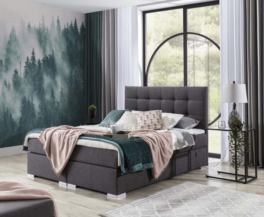 Poze Pat tapitat boxspring Inez – 180/200 cm