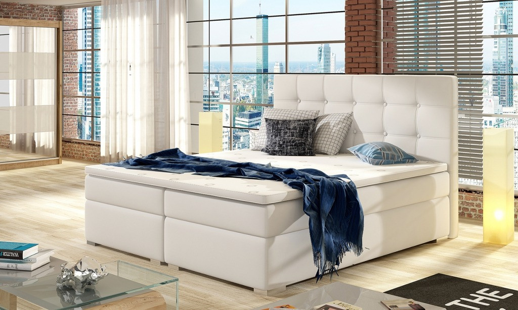 Poze Pat tapitat boxspring Inez – 180/200 cm
