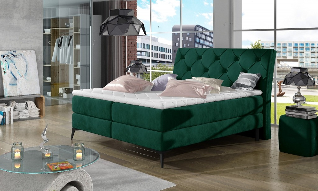 Poze Pat tapitat boxspring Laos – 160/200 cm
