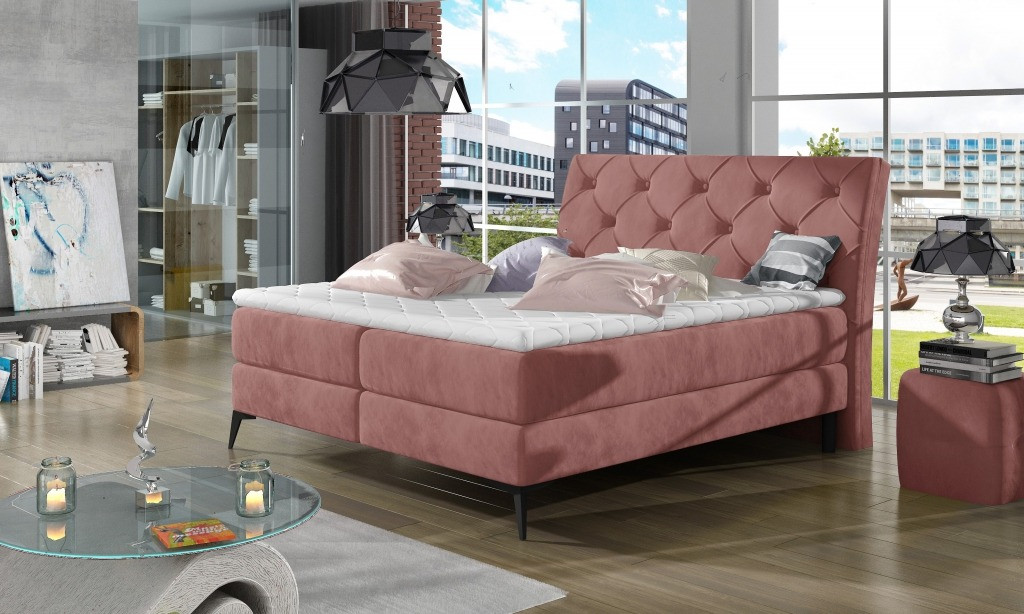 Poze Pat tapitat boxspring Laos – 160/200 cm