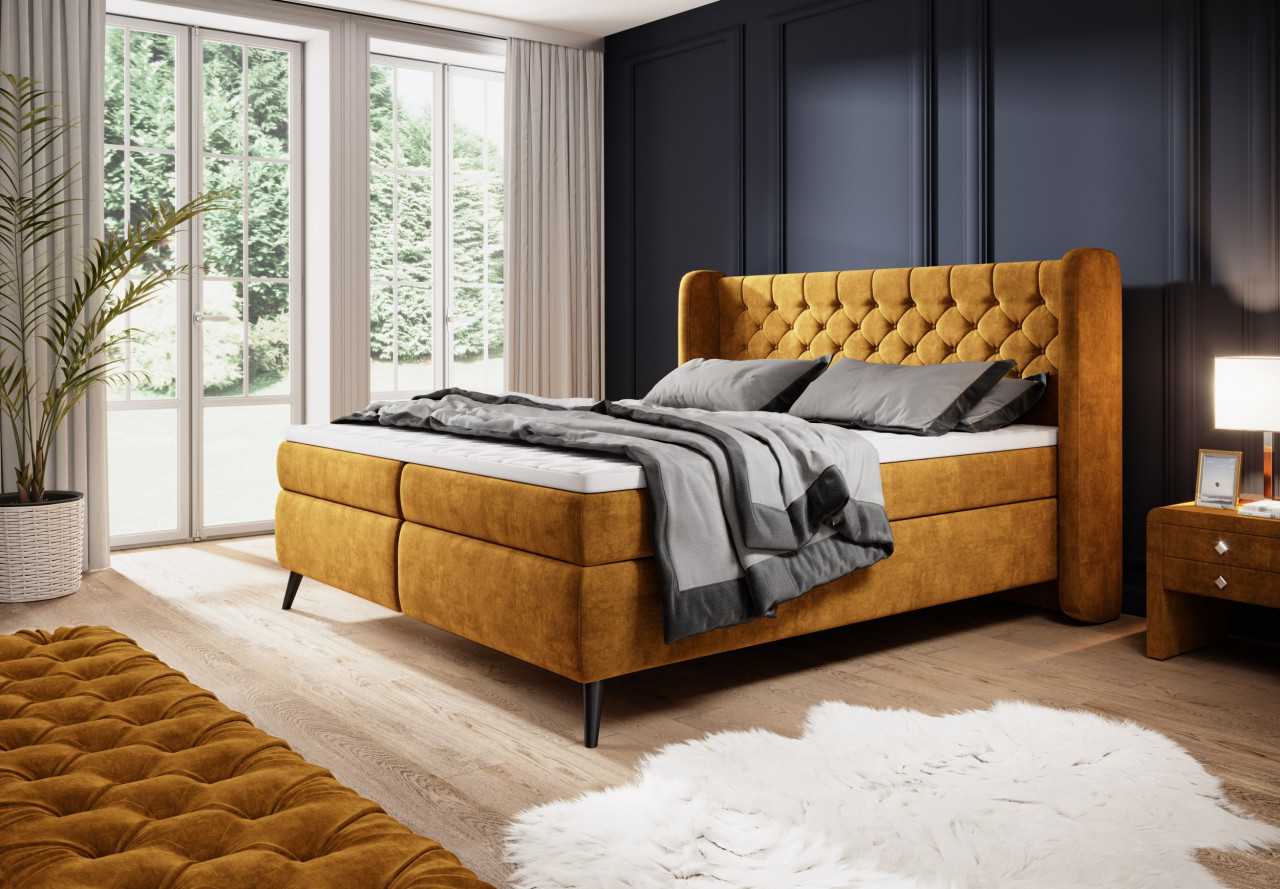 Poze Pat tapitat boxspring Madison 180x200 cm