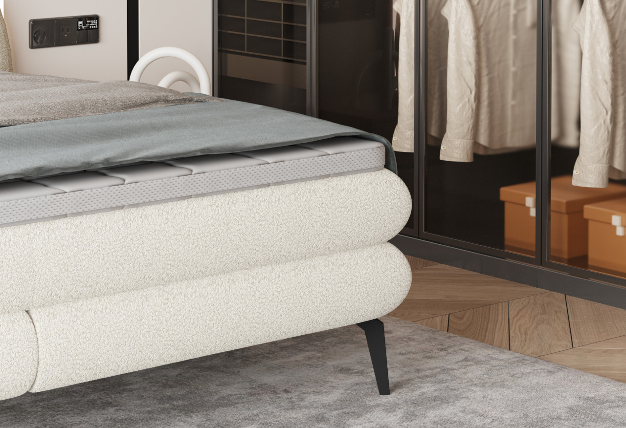 Poze Pat tapitat boxspring Ovo 160x200 cm