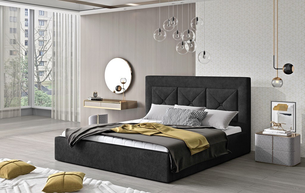 Poze Pat tapitat Cloe – 140/200, L223 x l140 x h93 cm