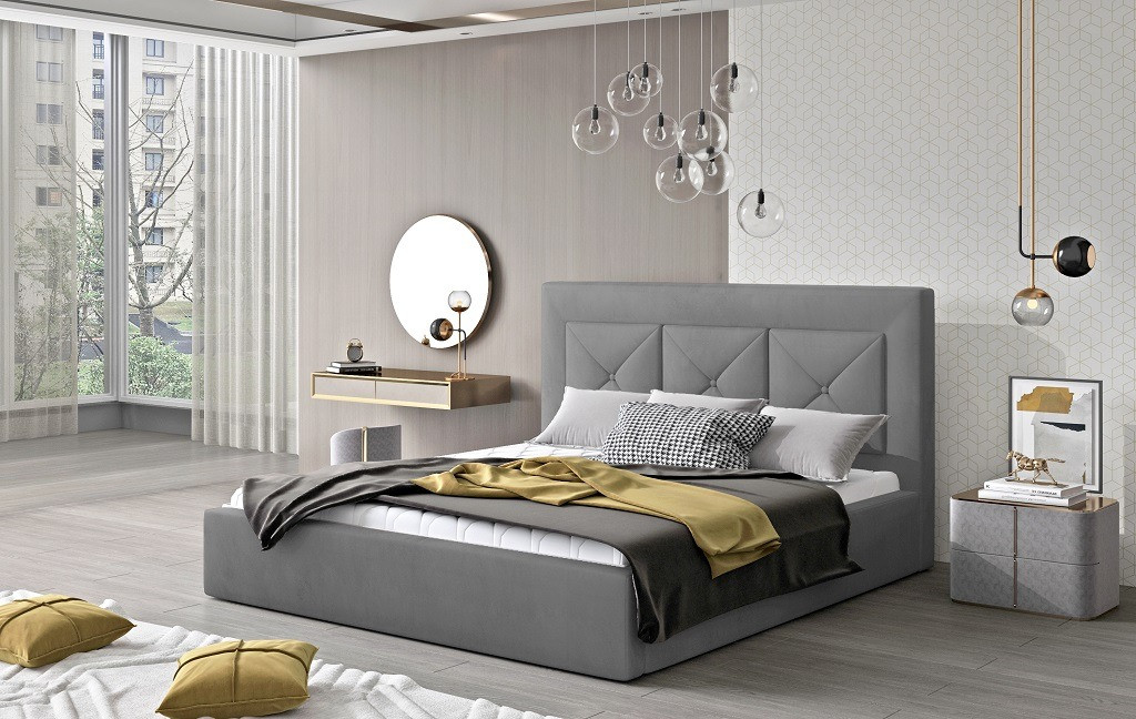 Poze Pat tapitat Cloe – 180/200, L223 x l180 x h93 cm