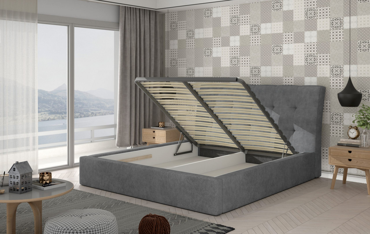 Poze Pat tapitat Inge – 140/200, L223 x l140 x h93 cm
