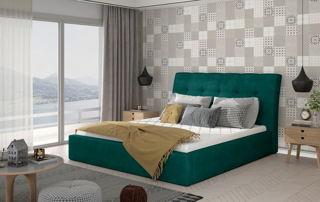 Poze Pat tapitat Inge – 160/200, L223 x l160 x h93 cm