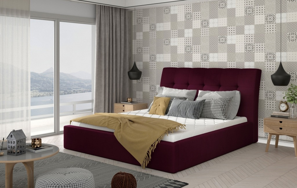 Poze Pat tapitat Inge – 160/200, L223 x l160 x h93 cm
