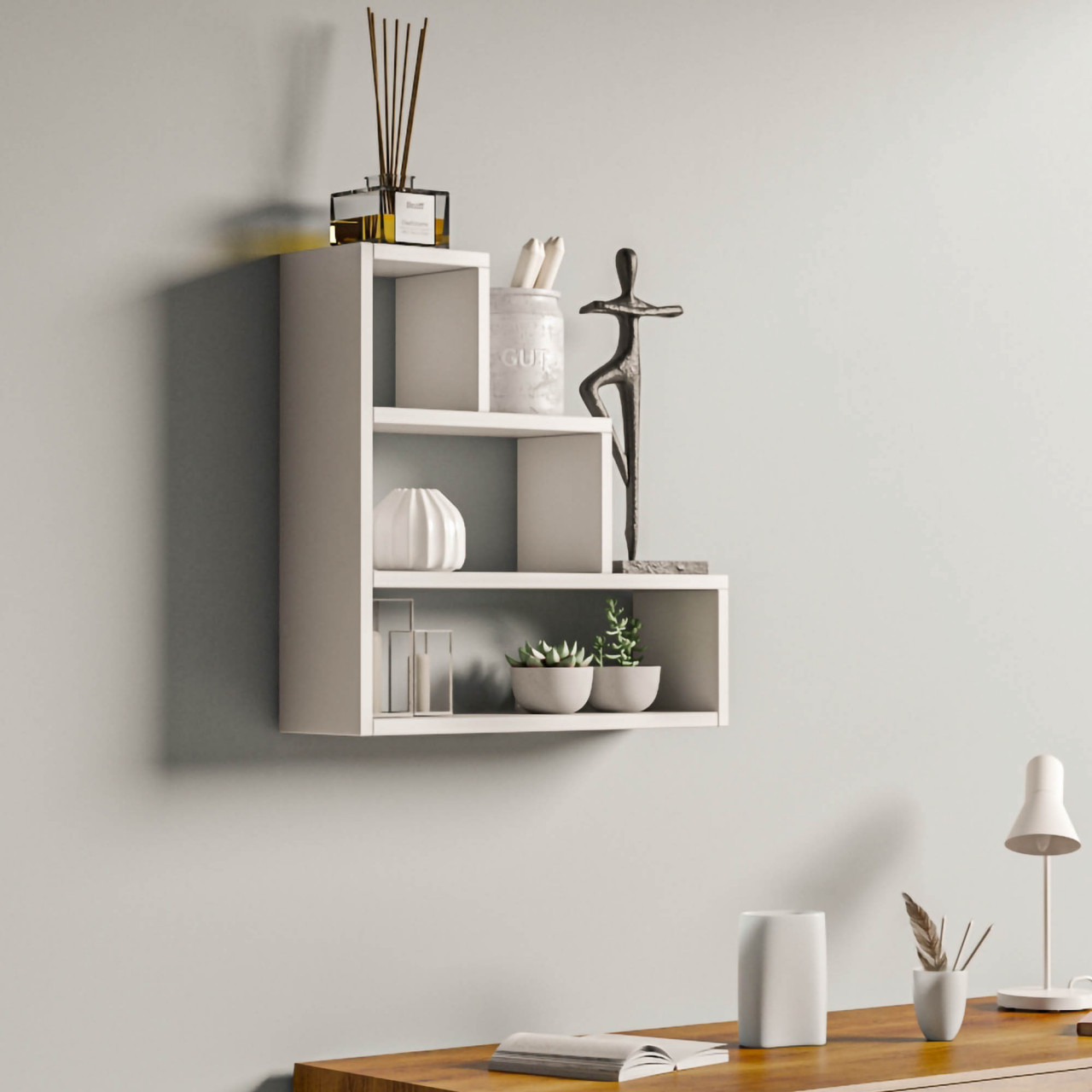 Poze Raft de perete Piramit alb