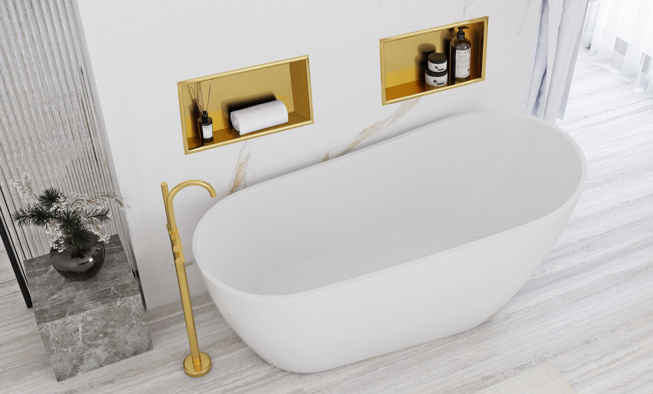 Poze Raft incastrat pentru baie 30x45 auriu periat