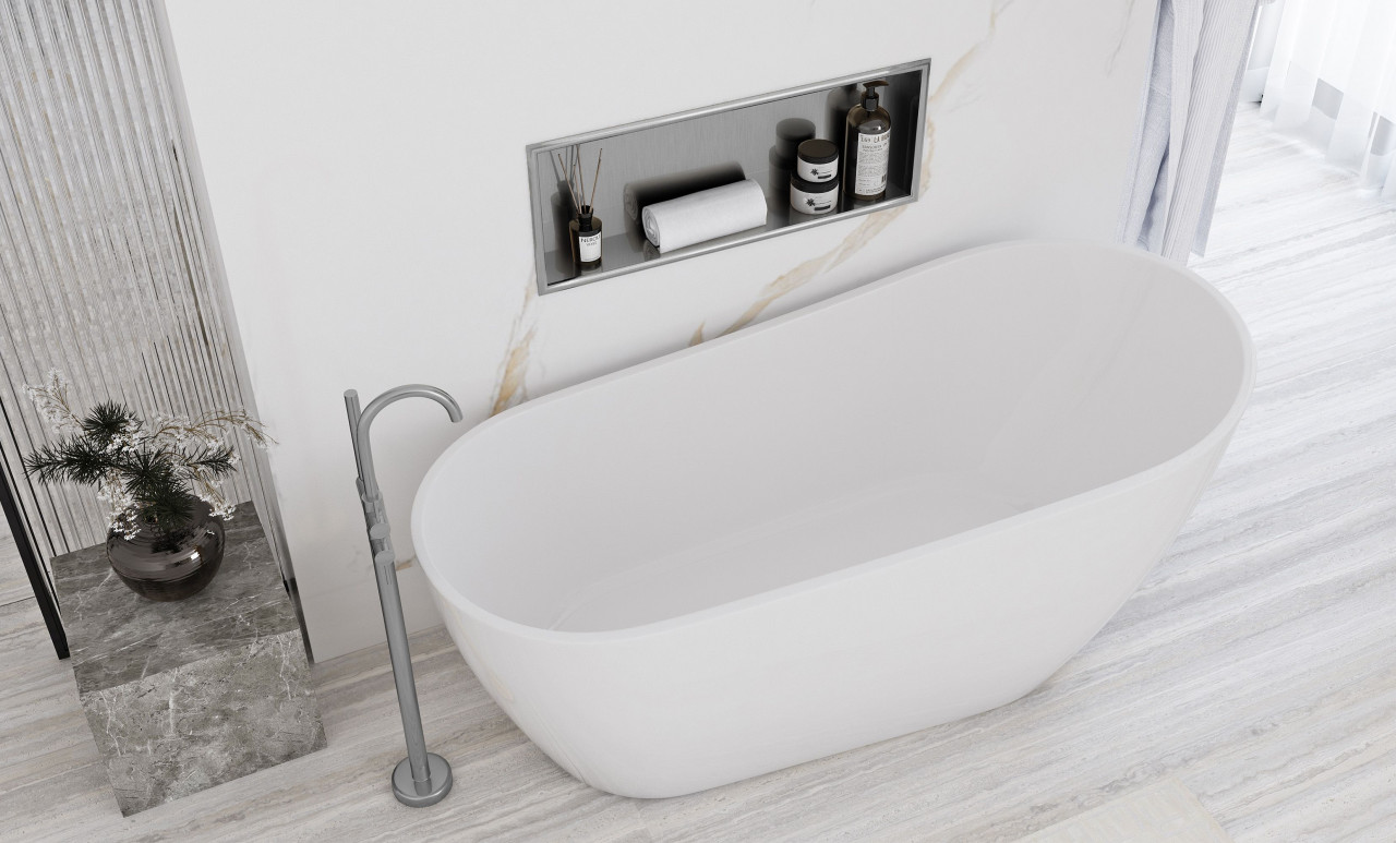 Poze Raft incastrat pentru baie 30x60 argintiu periat