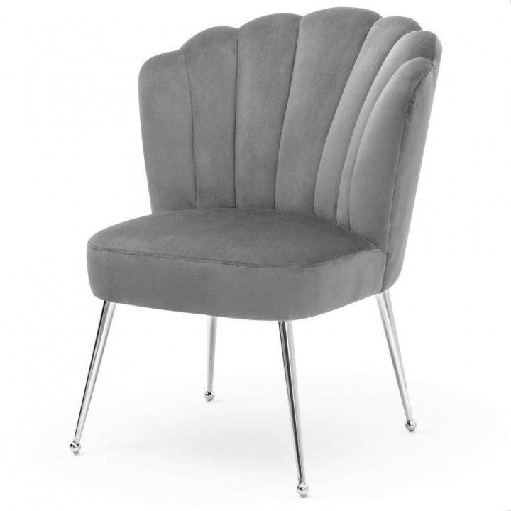 Poze Scaun Bolonia velvet gri inchis/silver – H90