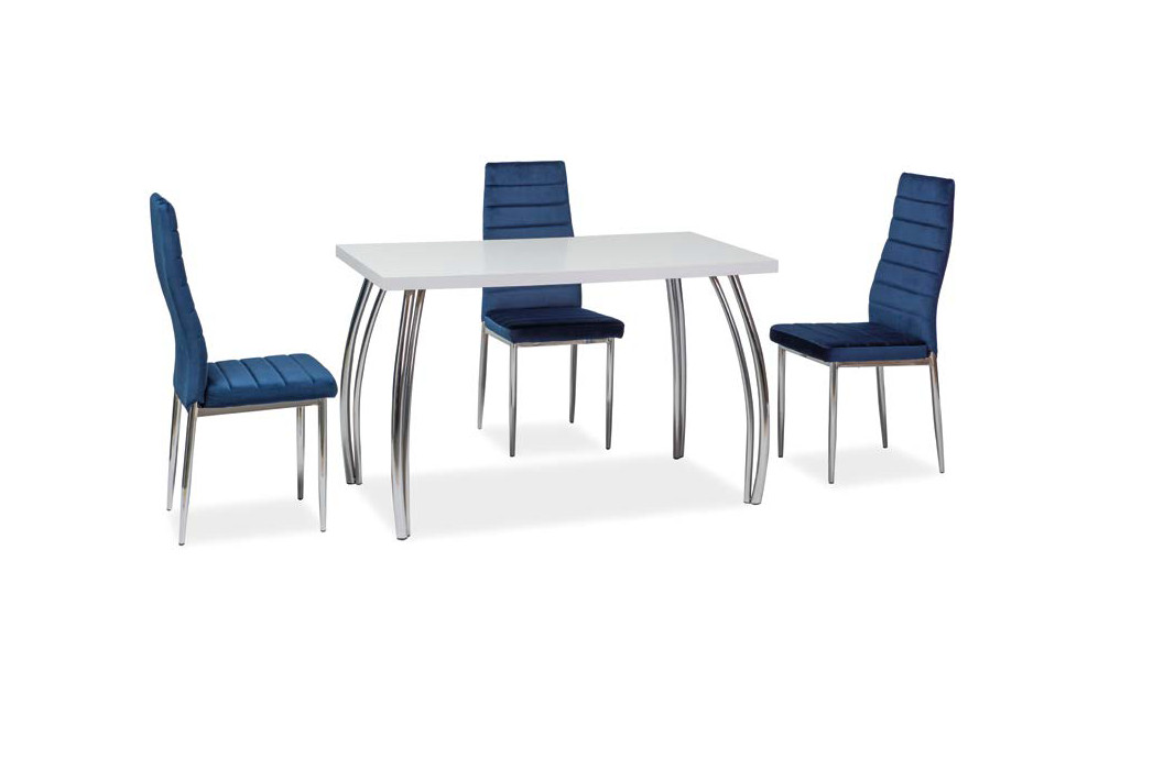 Poze Scaun catifea H-261 albastru - H 96 cm