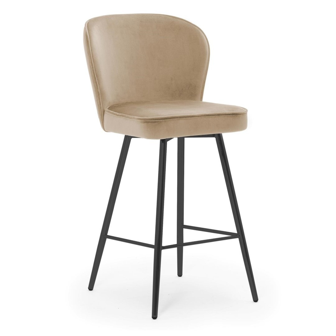 Poze Scaun de bar Aine bej picioare negru - H70 cm