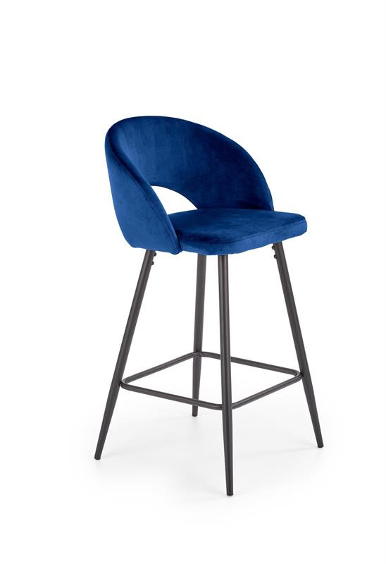 Poze Scaun de bar H-96 velvet albastru - H89 cm